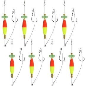 Catfish Rig or Bank Fishing,4/8 Packs Catfishing Tackle Floats with Rattler Santee Copper Rig Saltwater Circle Hooks Equipment