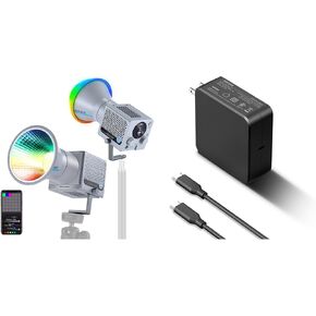 NEEWER HS60C Pro 60W Portable RGB LED Video Light, PD 100W USB C Charger with 100W USB C Fast Charging Cable Included