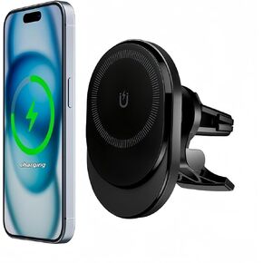 15W Magnetic Wireless Car Charger, Wireless Car Charger,Air Vent Car Phone Mount fit, Fast Charging Magnetic Phone Holder Mount for 16 Pro Plus Max 15 14 13 12 mini, Galaxy S23 S22 S21+