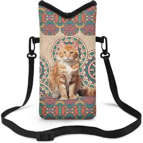 Sun Moon Star Print Small Crossbody Bag for Women Men Phone Sleeve Phone Case Cell Phone Bag Durable Phone Holster Bag with Strap Fits Most of Smartphones