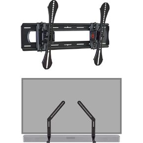 ECHOGEAR Tilting TV Wall Mount & Sound Bar Mounting Bracket - for TVs Up to 86" - Height Adjustable Speaker Mount