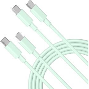 iPhone 16 شحن كبل الشحن USB C 6ft ، [MFI Certified] 2 Pack 60W USB C To C Charging Charging Type C Charger Clor