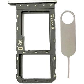 Single Sim Card Tray Slot Holder Micro SD Card Replacement for Motorola Moto G Power 2021 XT2117 Incl Card Ejector pin (Silver)