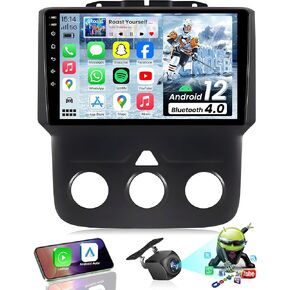 64G Upgrade Car Radio Stereo for Dodge Ram 1500 2500 3500 2013-2018 : 9" 1280 * 800 HD IPS Touchscreen Replacement Wireless Carplay Andriod Auto Bluetooth WiFi SWC GPS Navi FM (Fit Manual AC)