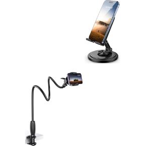 Lamicall Gooseneck Phone Holder for Bed & 360 Rotating Foldable Phone Holder for Desk