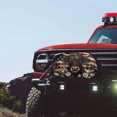 Winch Cover Waterproof Winch Accessories, American Flag Print Vehicle Winch Protection Cover Dust-Proof Winch Protective Cover for Electric Winches 8500-17500 Lbs, Easy to Install in Kuwait