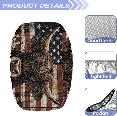 Winch Cover Waterproof Winch Accessories, American Flag Print Vehicle Winch Protection Cover Dust-Proof Winch Protective Cover for Electric Winches 8500-17500 Lbs, Easy to Install in Kuwait
