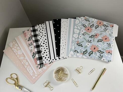 Decorative File Folders, Set of 24-3 Tab Cute File Folders Letter Size Decorative Colored File Folders Boho Manilla Folders 8.5 x 11 – Pretty File Folders Home Office Supplies (Tranquility) in Saudi Arabia