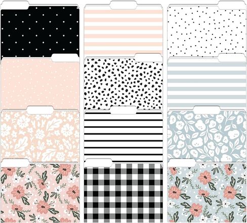 Decorative File Folders, Set of 24-3 Tab Cute File Folders Letter Size Decorative Colored File Folders Boho Manilla Folders 8.5 x 11 – Pretty File Folders Home Office Supplies (Tranquility) in Saudi Arabia