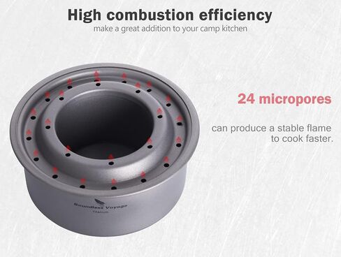 iBasingo Mini Titanium Spirit Stove Alcohol Heater Wood Burner with Stand Outdoor Camping Hiking Backpacking Furnace Tourist Cooker Survival Trekking Hiking Supplies (Ti2011C) in Kuwait