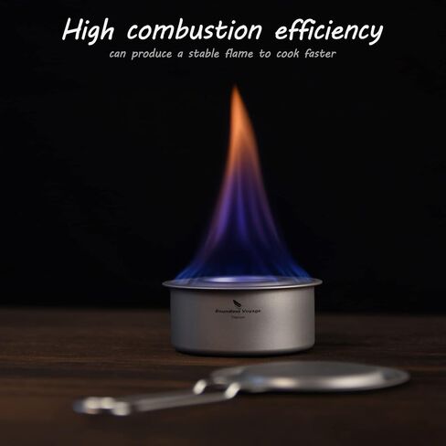 iBasingo Mini Titanium Spirit Stove Alcohol Heater Wood Burner with Stand Outdoor Camping Hiking Backpacking Furnace Tourist Cooker Survival Trekking Hiking Supplies (Ti2011C) in Kuwait