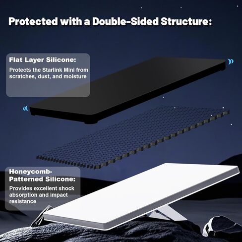 Starlink Mini Protective Cover Silicorn Case for Starlink Mini Dish Accessories Protective Shell, Black in Kuwait