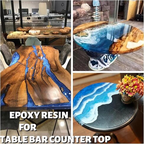 دكتور. راتينج كريستال شفاف 1 جالون من راتنجات الإيبوكسي، بدون اصفرار، تسوية ذاتية، مجموعة راتنج خالية من الفقاعات للمجوهرات، كأس الطاولة، صناعة يدوية in Kuwait