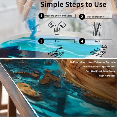 دكتور. راتينج كريستال شفاف 1 جالون من راتنجات الإيبوكسي، بدون اصفرار، تسوية ذاتية، مجموعة راتنج خالية من الفقاعات للمجوهرات، كأس الطاولة، صناعة يدوية in Kuwait