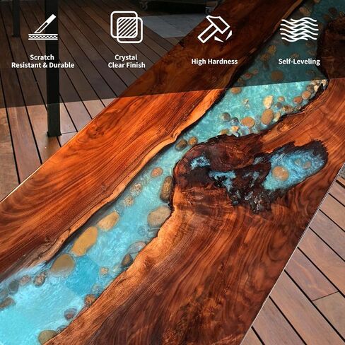 دكتور. راتينج كريستال شفاف 1 جالون من راتنجات الإيبوكسي، بدون اصفرار، تسوية ذاتية، مجموعة راتنج خالية من الفقاعات للمجوهرات، كأس الطاولة، صناعة يدوية in Kuwait