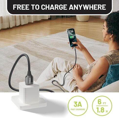 USB C to USB C Cable, 240W USB C Charger Cable Fast Charging for iPhone 16/15 iPad MacBook, Flow Silicone USB Type C Charger Cord for Galaxy S24 Pixel 9 Tablet Laptop JBL Switch GoPro (6FT,Lime Green) in Saudi Arabia