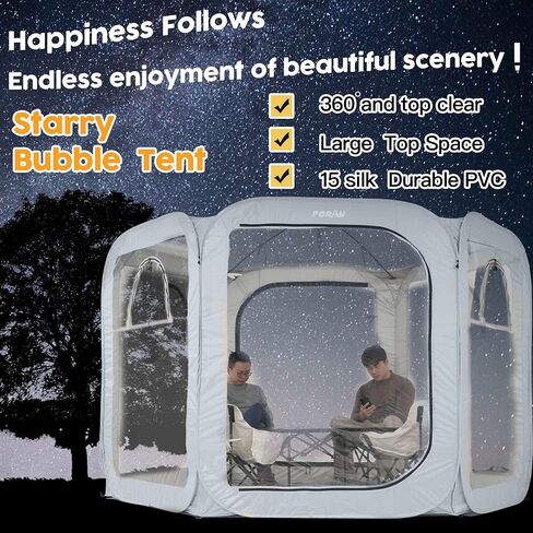 Porayhut Pop up Bubble Tent Screen House 10’X10’Large Camping Sun Shelter,Weather and Cold Proof Pod with Detachable Sunshade Cloth,Waterproof Floor,2 Zipper Doors & 4 Mesh Breathable Windows in Saudi Arabia