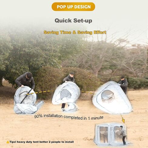 Porayhut Pop up Bubble Tent Screen House 10’X10’Large Camping Sun Shelter,Weather and Cold Proof Pod with Detachable Sunshade Cloth,Waterproof Floor,2 Zipper Doors & 4 Mesh Breathable Windows in Saudi Arabia