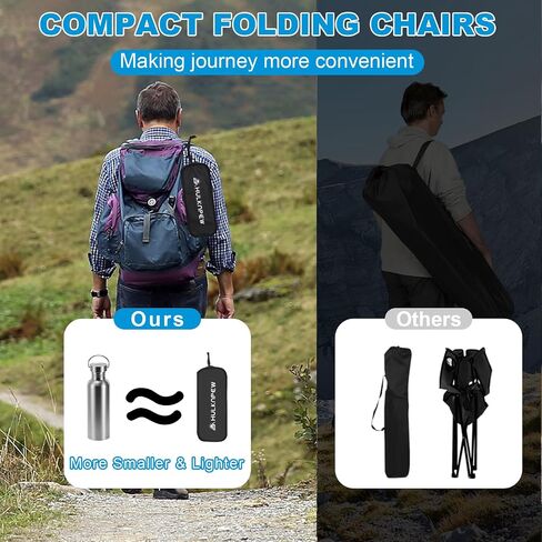 Portable Chairs, Ultralight Folding Camping Chair for Adults, Compact Folding Lawn Chairs for Camping, Travel, Hiking, Picnic and Adventures, Lightweight Chair Easy to Set up and Carry in Saudi Arabia