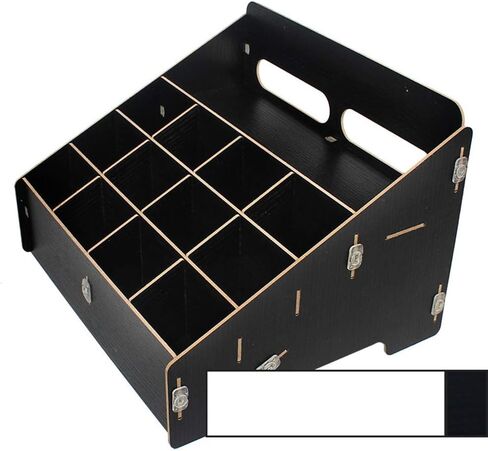 XICHENGSHIDAI Walkie Talkie Organizer Wood DIY Desktop Multi-girds Mobile Phone Storage Box Security Office Storage Rack Parts Storage Management - Brown in Kuwait