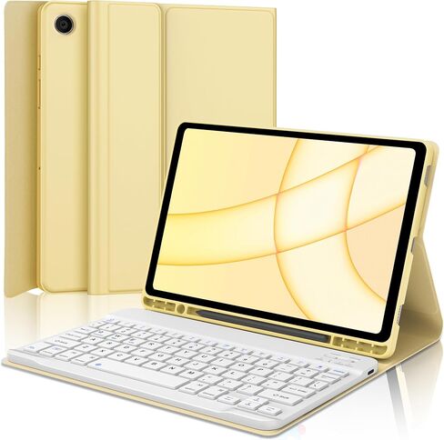 Galaxy Tab A9 Plus Case Keyboard ، لوحة مفاتيح Bluetooth اللاسلكية القابلة للفصل ، A9 Plus Case مع حامل القلم S ، نوم/إيقاظ تلقائي ، Tab Galaxy A9 Plus/A9+ 5G 11 Inch 2023 (SM-X210/X216/X218) الأصفر الأصفر) in Kuwait