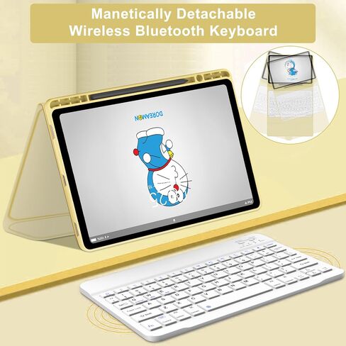 Galaxy Tab A9 Plus Case Keyboard ، لوحة مفاتيح Bluetooth اللاسلكية القابلة للفصل ، A9 Plus Case مع حامل القلم S ، نوم/إيقاظ تلقائي ، Tab Galaxy A9 Plus/A9+ 5G 11 Inch 2023 (SM-X210/X216/X218) الأصفر الأصفر) in Kuwait