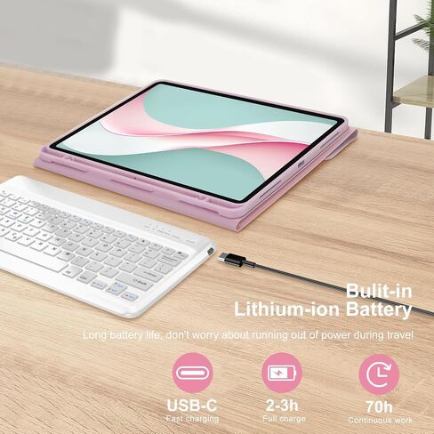 iPad Air 13 inch Case with Keyboard (M2 2024 M3 2025), Detachable Wireless Bluetooth Keyboard, Slim Folio Cover with Pen Holder for iPad 12.9" 6th 2022/5th 2021/4th 2020/3rd 2018, Auto Sleep/Wake Pink in Saudi Arabia