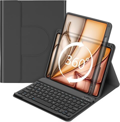 Keyboard Case for iPad Air 11" 2025 M3/Air 11 inch 2024 M2 & iPad Pro 11" 4/3/2/1,iPad Air 5th/4th 10.9",360 Rotating Case and Magnetic Detachable Keyboard Portrait/Landscape Modes-Purple in Saudi Arabia