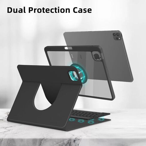 Keyboard Case for iPad Air 11" 2025 M3/Air 11 inch 2024 M2 & iPad Pro 11" 4/3/2/1,iPad Air 5th/4th 10.9",360 Rotating Case and Magnetic Detachable Keyboard Portrait/Landscape Modes-Purple in Saudi Arabia