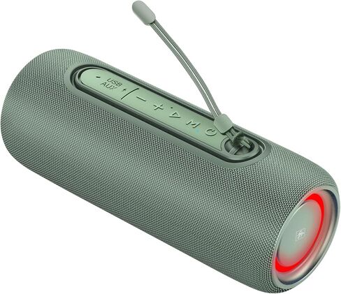 Fisher Portable Bluetooth Speaker with IPX5 Waterproof Speaker, 14W Bluetooth Stereo, 8H Playtime, LED Lights, TWS, BT 5.3, Built-in Mic, Hands Free Calling, Wireless Electronics, Home & Outdoor in Kuwait