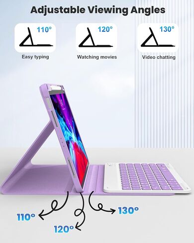 حالة لوحة المفاتيح لـ iPad Air 11 بوصة (M3/ M2 ، 2025/2024)/ iPad Pro 11 Inch (1st ، 2nd ، 3rd ، 4th Gen)/ iPad Air 5th 4th Generation ، 7 Colour in Kuwait