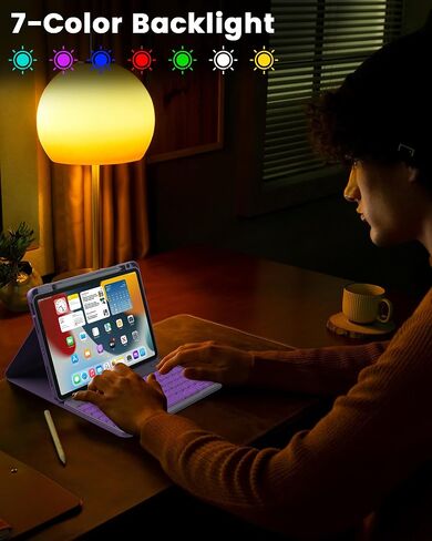 حالة لوحة المفاتيح لـ iPad Air 11 بوصة (M3/ M2 ، 2025/2024)/ iPad Pro 11 Inch (1st ، 2nd ، 3rd ، 4th Gen)/ iPad Air 5th 4th Generation ، 7 Colour in Kuwait