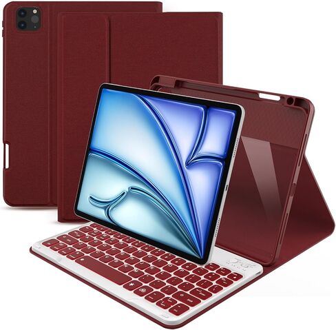 حالة لوحة المفاتيح لـ iPad Air 11 بوصة (M3/ M2 ، 2025/2024)/ iPad Pro 11 Inch (1st ، 2nd ، 3rd ، 4th Gen)/ iPad Air 5th 4th Generation ، 7 Colour in Kuwait