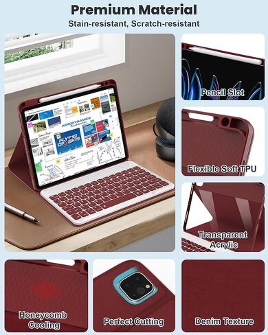 حالة لوحة المفاتيح لـ iPad Air 11 بوصة (M3/ M2 ، 2025/2024)/ iPad Pro 11 Inch (1st ، 2nd ، 3rd ، 4th Gen)/ iPad Air 5th 4th Generation ، 7 Colour in Kuwait
