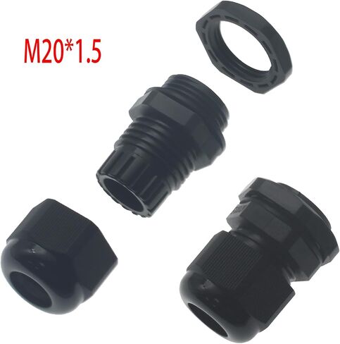 10 Pcs M20x1.5 Waterproof Cable Glands Joints Adjustable 6-12mm Cable Connectors Compression Cable Glands with Locknuts (IP68) in Saudi Arabia