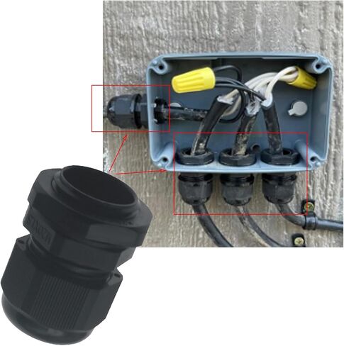 10 Pcs M20x1.5 Waterproof Cable Glands Joints Adjustable 6-12mm Cable Connectors Compression Cable Glands with Locknuts (IP68) in Saudi Arabia