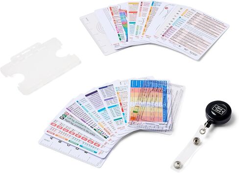 Badge Card Set: Includes Lab Ranges, EKG Interpretation, Glasgow Scale, SBAR, and Rule | Nursing School Essentials, Nursing Badge Card Set, Medical Student, RN, Medical Assistant Accessories in Saudi Arabia