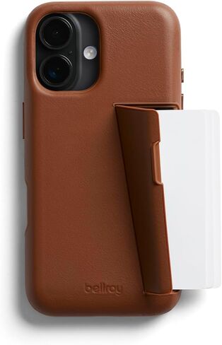 Bellroy Phone Case – 3 Card for iPhone 16 (Leather iPhone case, Phone Wallet) - Sienna in Saudi Arabia