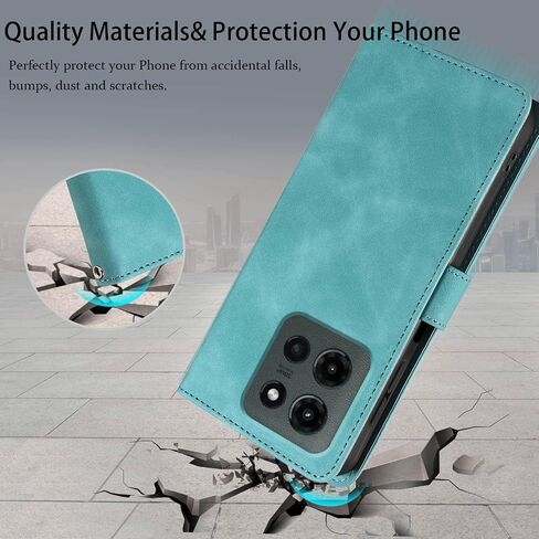 بالنسبة إلى Moto G 2025 Case Wallet ، [RFID LOCKING 4 فتحات بطاقات] غطاء الهاتف الجلدي الناعم ، حزام المعصم ، وقائي مقاوم للصدمات ، وغطاء الحالات المنحمة لـ MOTO G 2025 (أخضر) in Kuwait