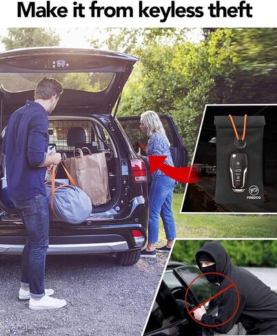 FIREDOG Faraday Pouch for Car Keys and Smartphone, Key Signal Blocking Bag, Anti Theft Car Protection, Cell Phone WiFi/GSM/LTE/NFC/RFID/Keyless Entry Fob Signal Blocking Bag (Grey) in Saudi Arabia