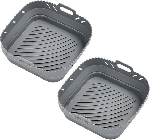 HIC Kitchen Collapsible Square Air Fryer Liner, Reusable, European-Grade Silicone, Fits 5 to 7-Quart Air Fryer Baskets, 22223 in Saudi Arabia