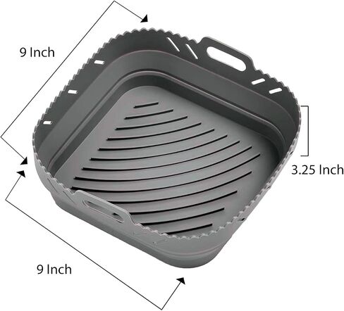 HIC Kitchen Collapsible Square Air Fryer Liner, Reusable, European-Grade Silicone, Fits 5 to 7-Quart Air Fryer Baskets, 22223 in Saudi Arabia
