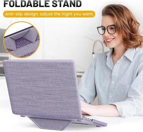 HXCASEAC Case Compatible with MacBook Pro 16 inch Case 2024 2023 2022 2021 with Foldable Stand, Anti-Scratching Protective Cover (M4 M3 M2 M1) A3186, A3403, A2991, A2780, A2485 Fabric, Navy in Kuwait