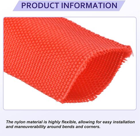 Rope Protector - Cables Covers Rope Protect Sleeve with Buckle for Cables Computer Line - PET - 10Ft 45 mm Width - Red in Saudi Arabia