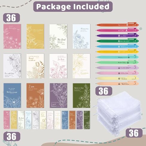 هدايا مسيحية للنساء، هدايا عيد الأم 144 قطعة تتضمن 36 دفترًا للكتاب المقدس وآيات وإشارات مرجعية وأقلام الكتاب المقدس وحقائب الأورجانزا لمكتب مدرسة الكنيسة in Kuwait