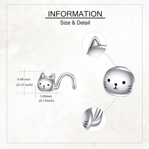 Ladybug Nose Stud Sterling Silver Ladybug Corkscrew Nose Ring 18 Gauge Ladybug Nose Jewelry Gifts for Women in Saudi Arabia