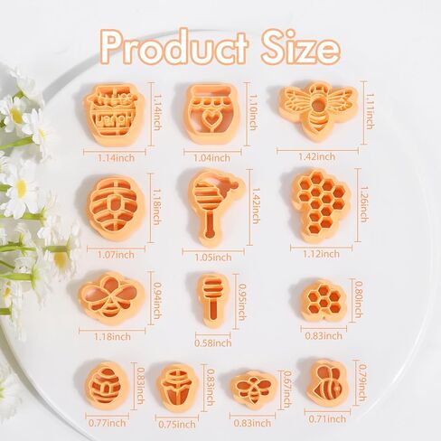 Puocaon Cherry Polymer Clay Cutters - 8 قطع لطيف القوس الكرز الطين القواطع لأقراط الطين البوليمر، صغيرة القلب نجمة مسمار قواطع الطين، مصغرة زهرة الطين القاطع in Kuwait