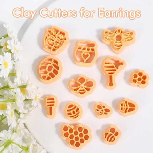 Puocaon Cherry Polymer Clay Cutters - 8 قطع لطيف القوس الكرز الطين القواطع لأقراط الطين البوليمر، صغيرة القلب نجمة مسمار قواطع الطين، مصغرة زهرة الطين القاطع in Kuwait