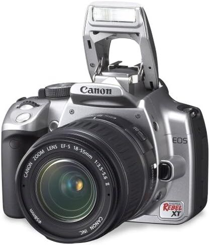 Canon Digital Rebel XT DSLR Camera with EF-S 18-55mm f3.5-5.6 Lens (Black) (OLD MODEL) in Saudi Arabia