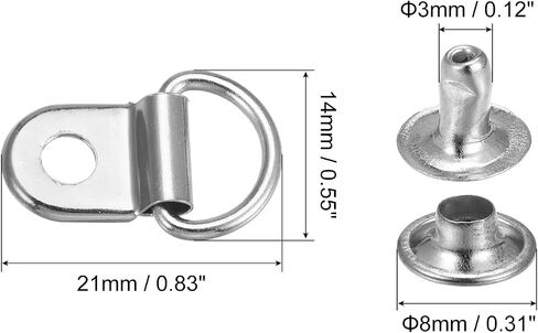 uxcell Shoe Lace Hooks-21x14mm Alloy Boot Buckle Fitting with Rivets for Climbing Hiking Camping Shoes, Dark Grey 20 Sets in Saudi Arabia